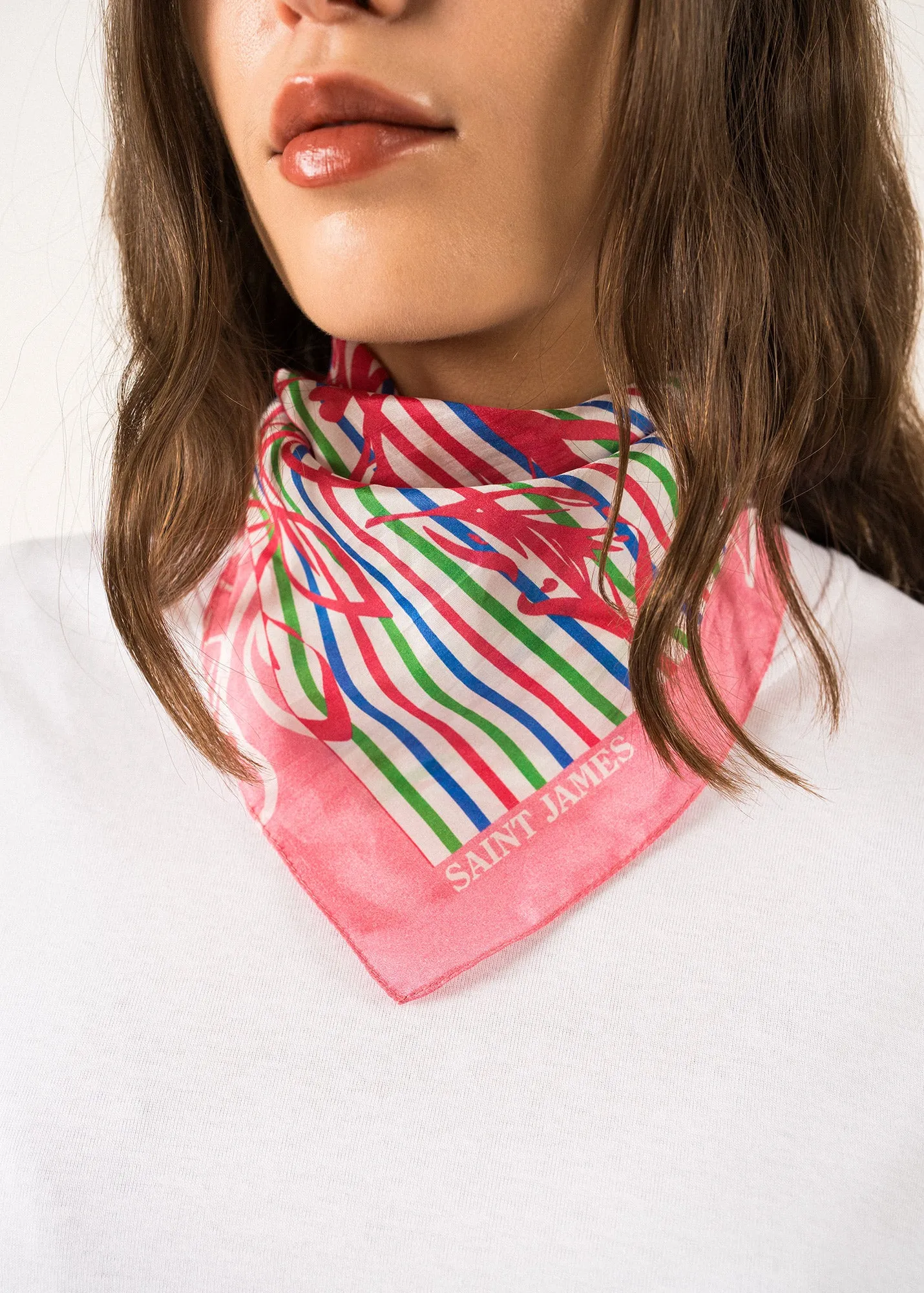Carr de soie Floral -  motifs (COTE D AZUR)