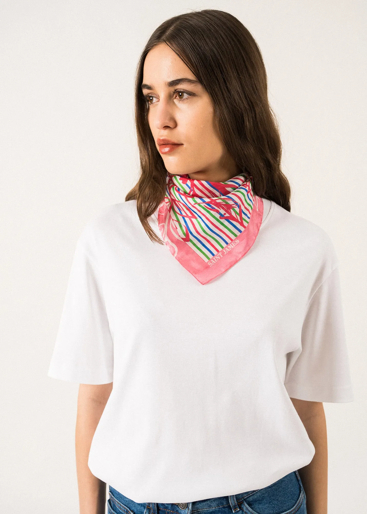 Carr de soie Floral -  motifs (COTE D AZUR)