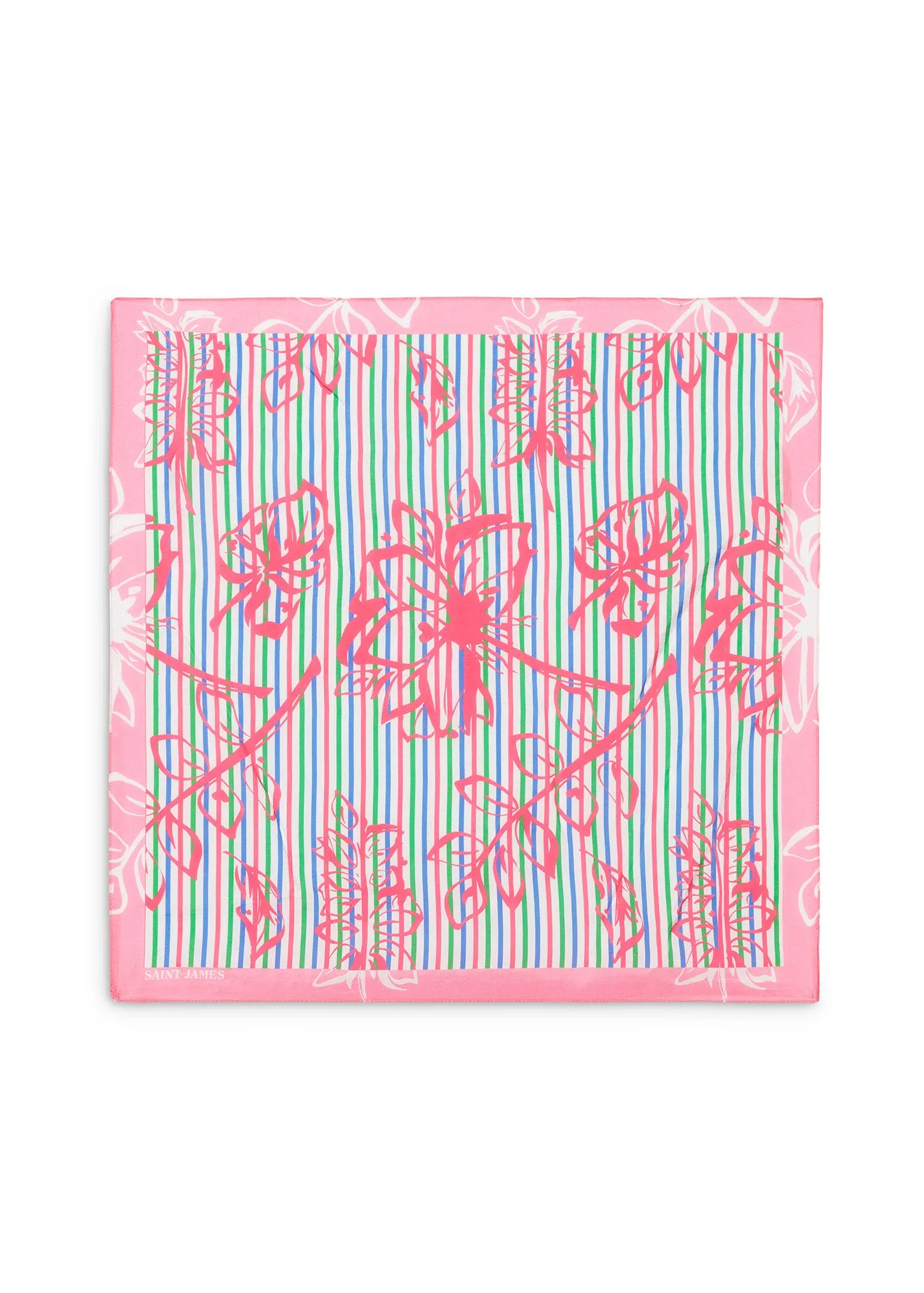 Carr de soie Floral -  motifs (COTE D AZUR)