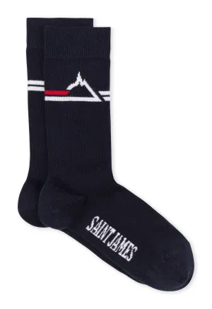 Chaussettes  logo 'Saint James' - en jersey de coton (NAVY)