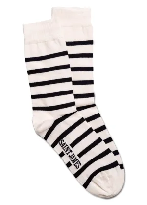 Chaussettes marinires - en jersey de coton (ECRU/MARINE)