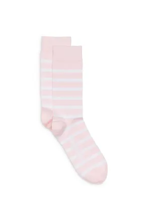 Chaussettes marinires - en jersey de coton (ROSE/BLANC)