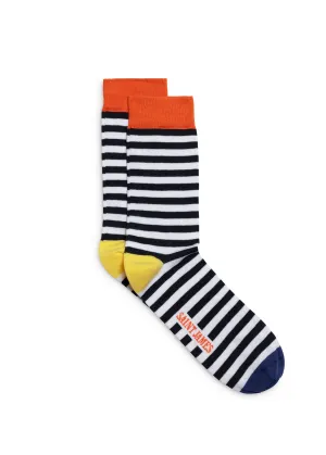 Chaussettes Pieds Graphic - rayes (BLANC/MARINE/BASKET/ACIDULE)