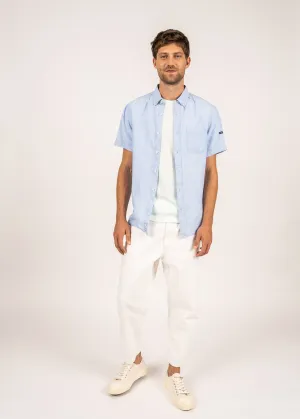 Chemise  manches courtes Clment - en popeline de lin (CIEL/SUN)