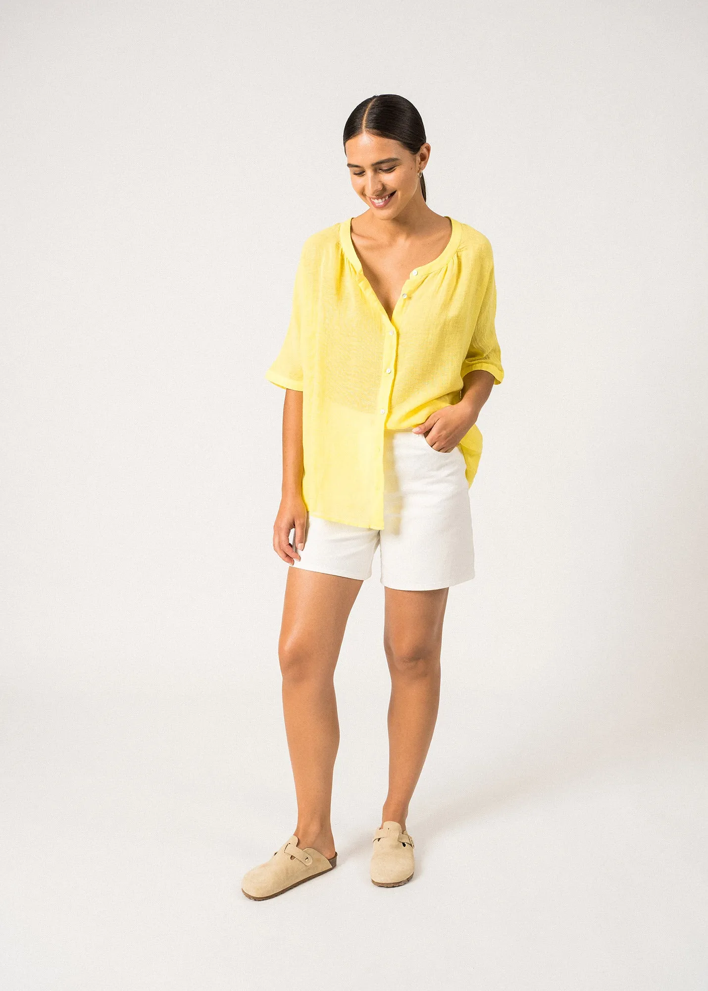 Chemise manches courtes Emilie - en lin (ACIDULE)