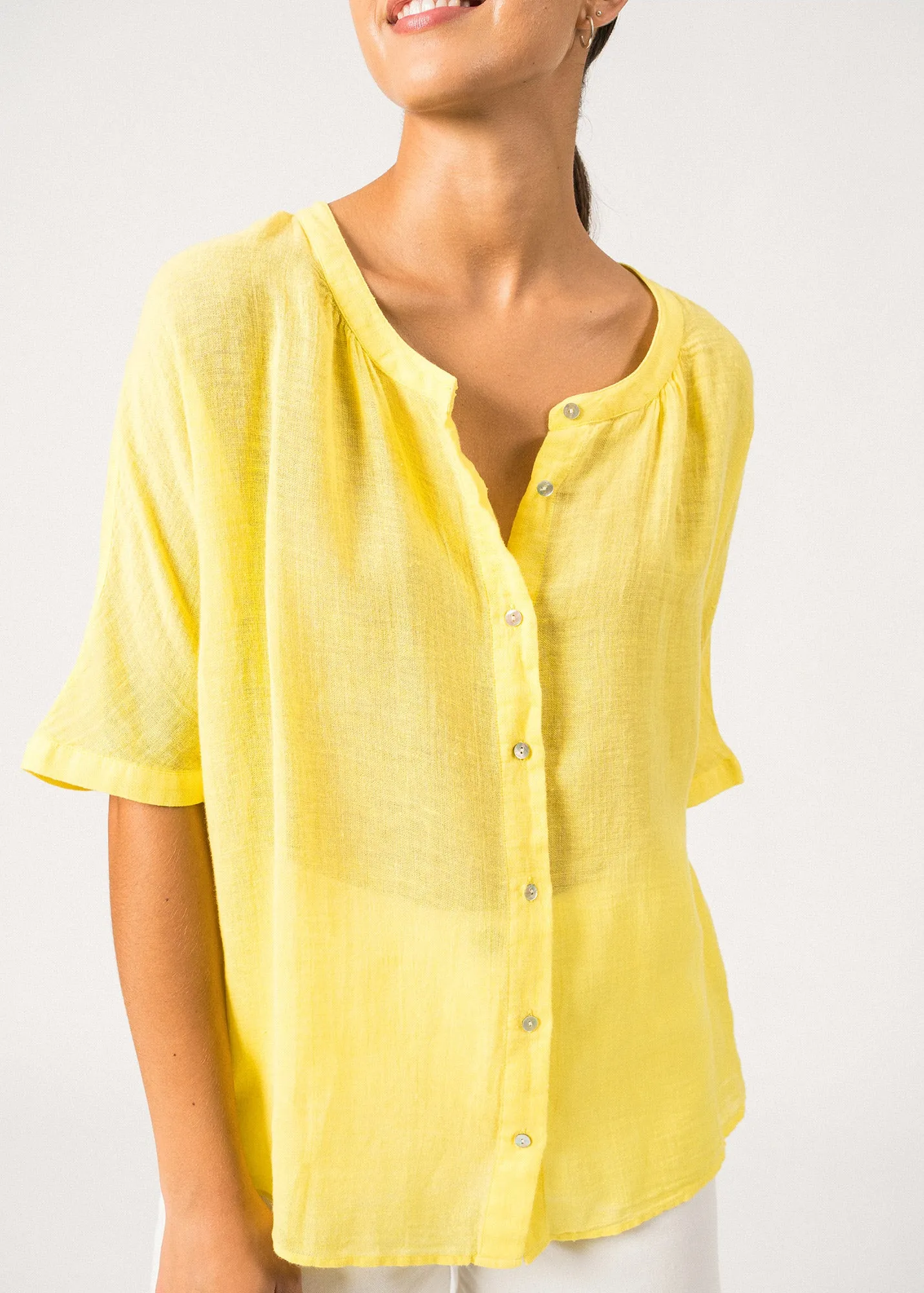 Chemise manches courtes Emilie - en lin (ACIDULE)