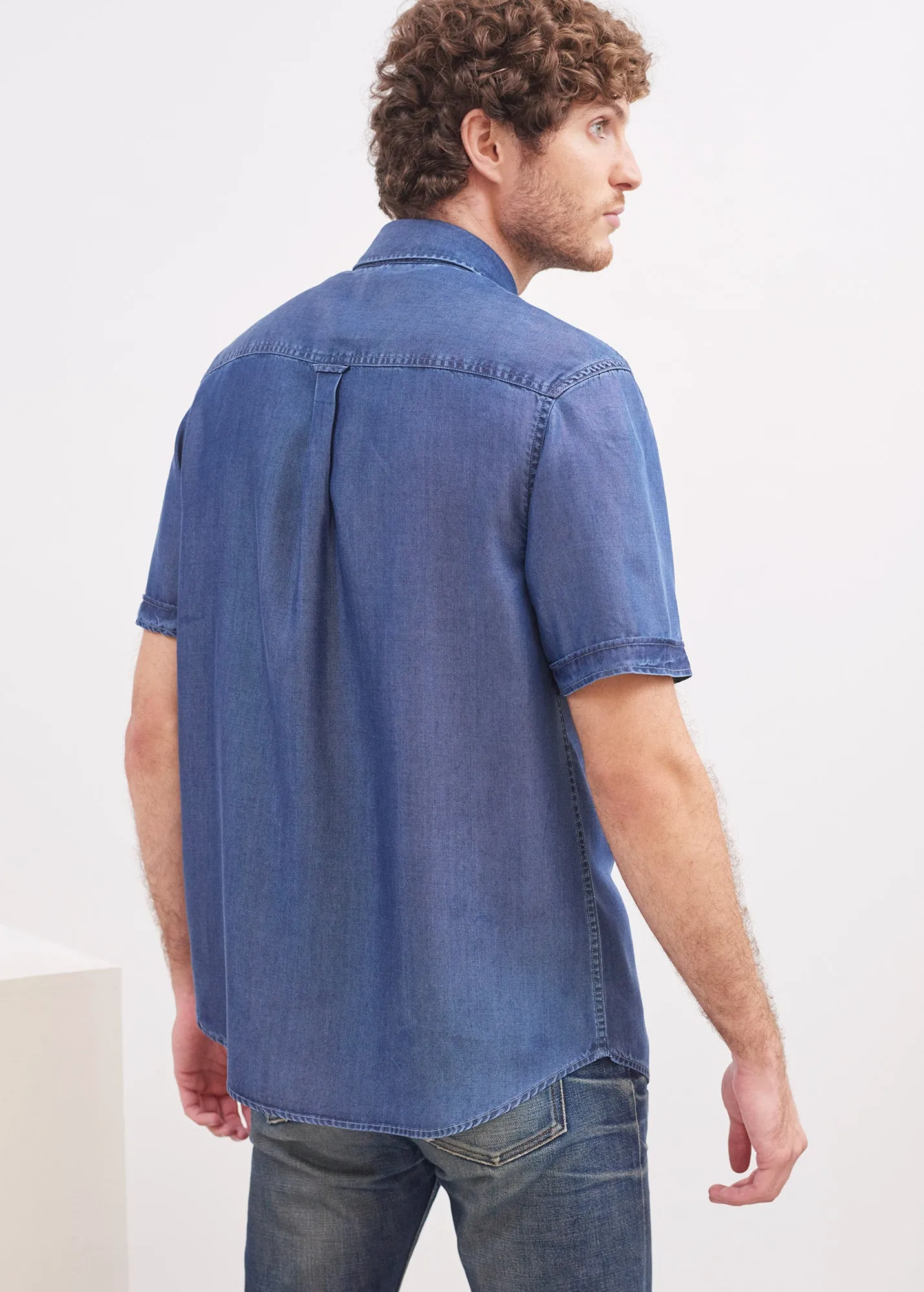 Chemise manches courtes Frederic - en chambray (CHAMBRAY)