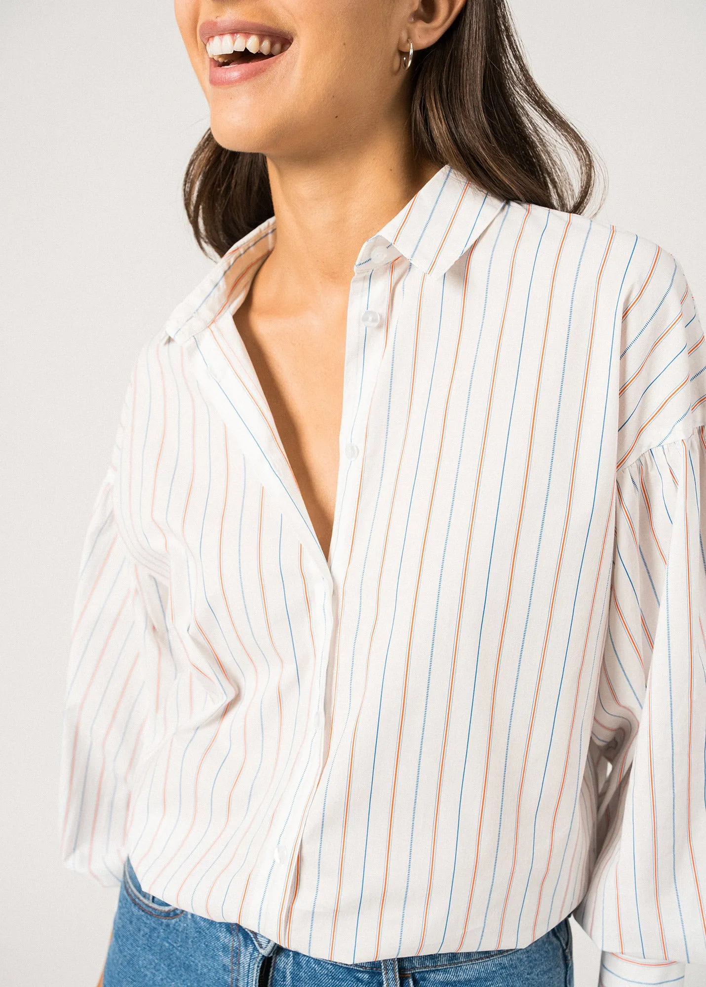 Chemise manches longues Adle - en coton (BLANC/MER/BASKET)
