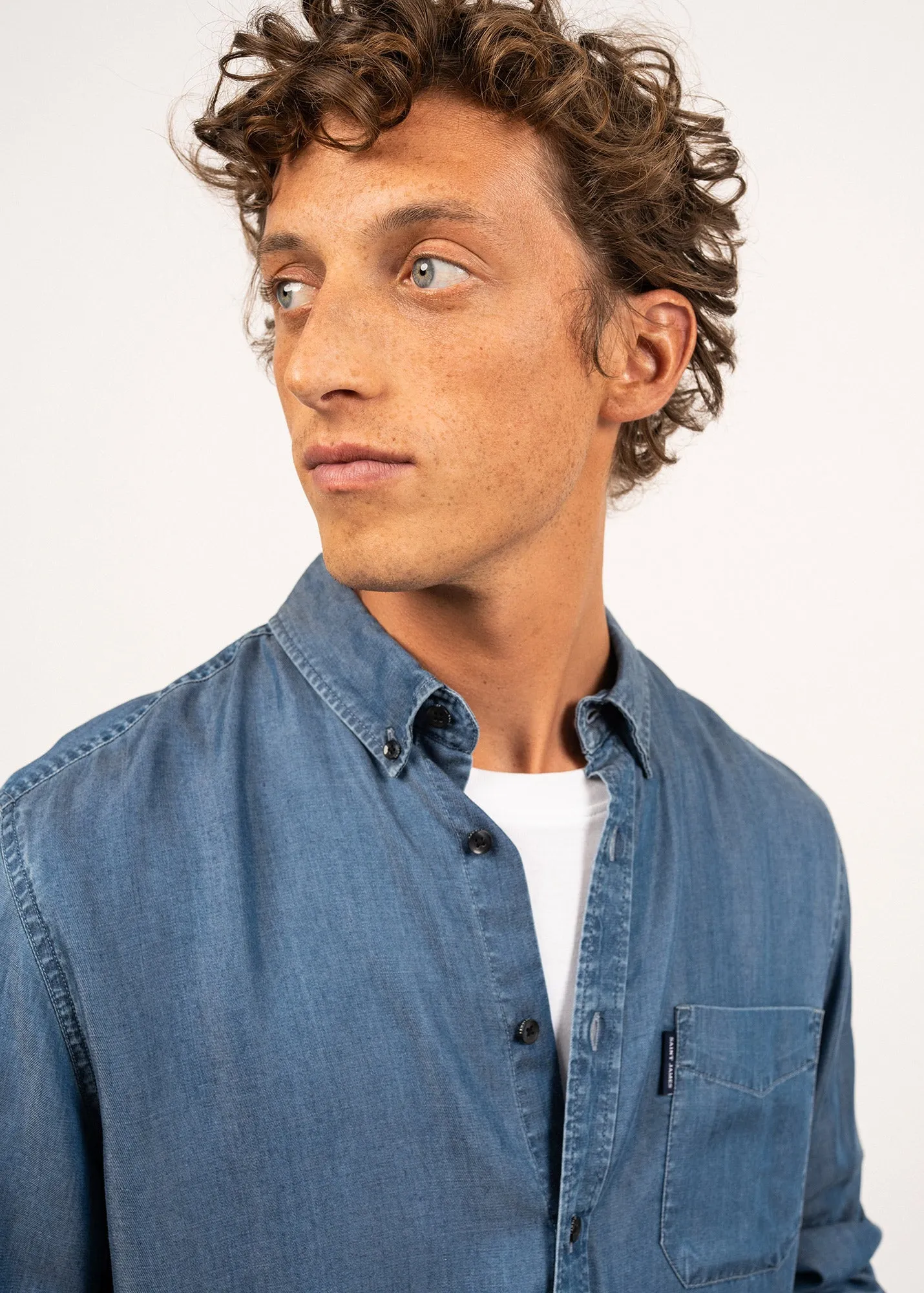 Chemise manches longues Frederic - en chambray (CHAMBRAY)