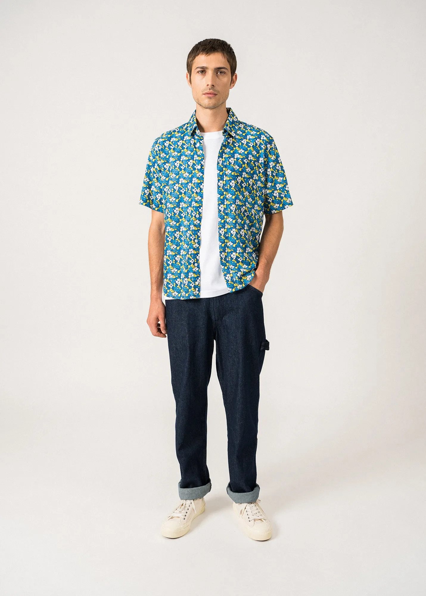 Chemise  motifs Franck - manches courtes (MER FLEUR)