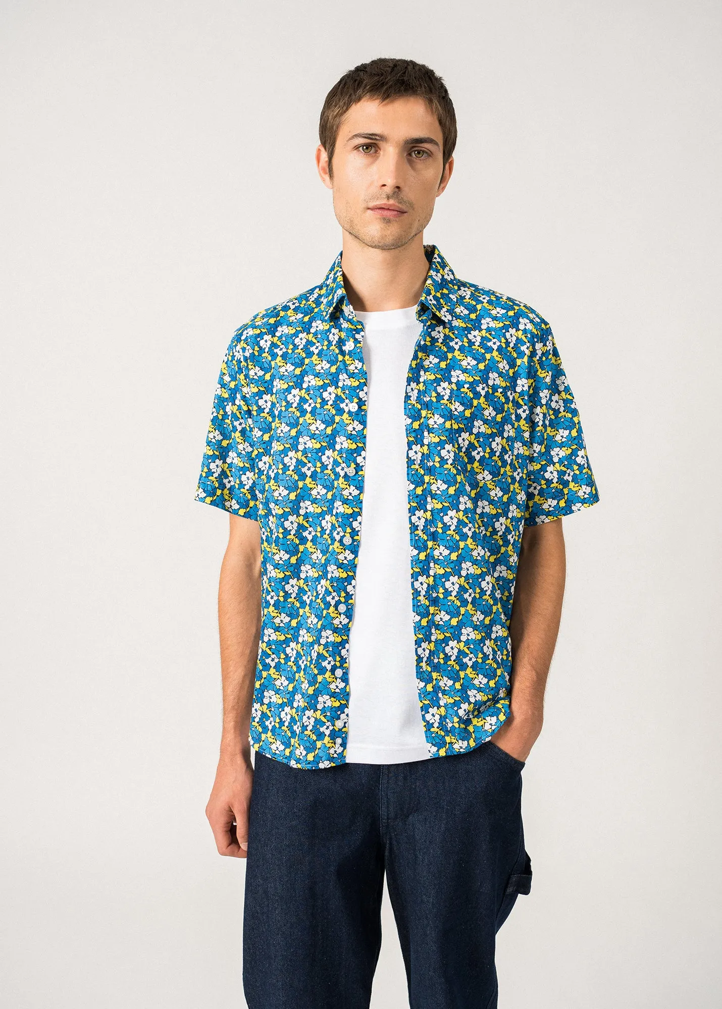 Chemise  motifs Franck - manches courtes (MER FLEUR)
