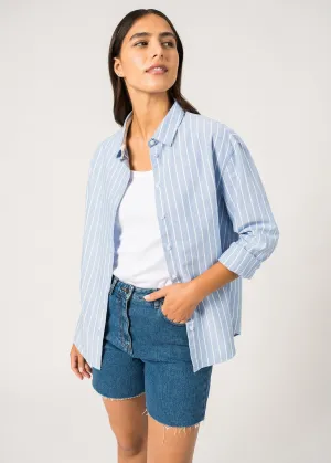 Chemise raye Myriam - en coton (MER/BLANC)