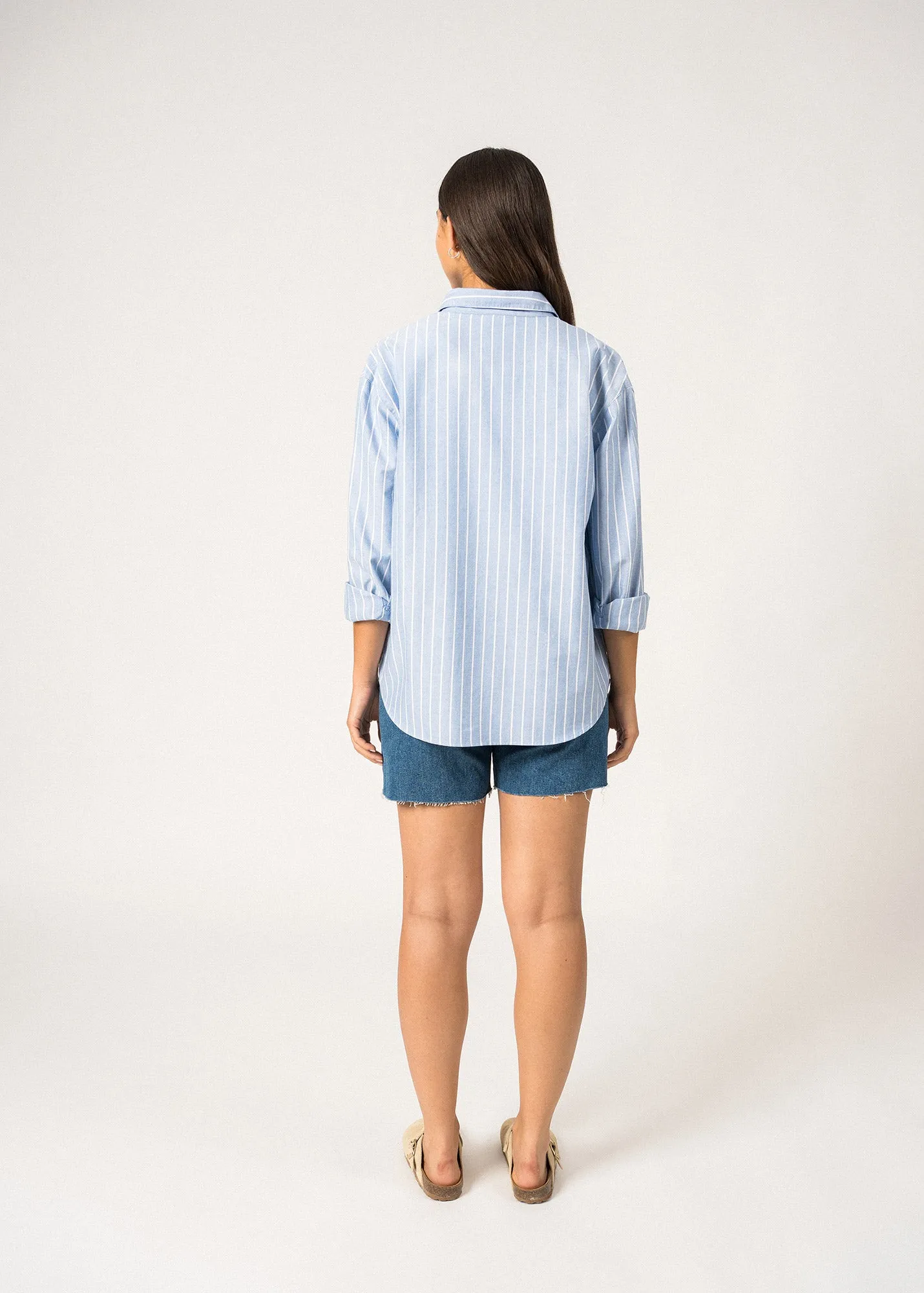 Chemise raye Myriam - en coton (MER/BLANC)