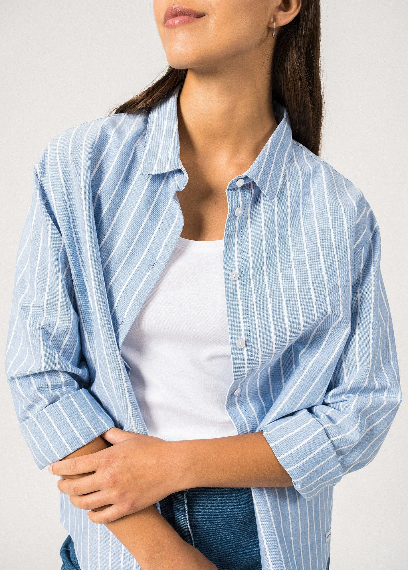 Chemise raye Myriam - en coton (MER/BLANC)