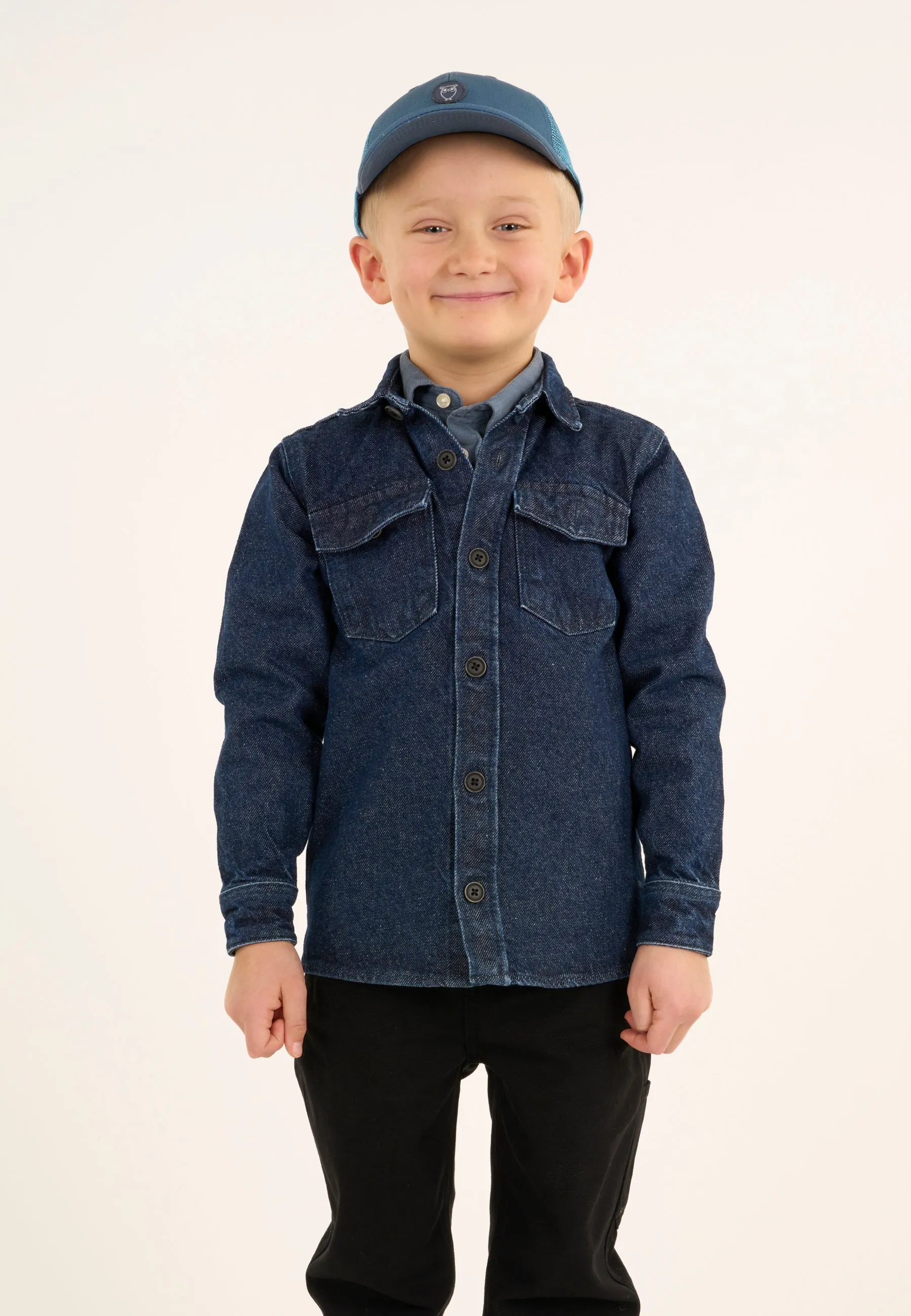 Denim overshirt REBORN - Classic indigo Knowledge Cotton