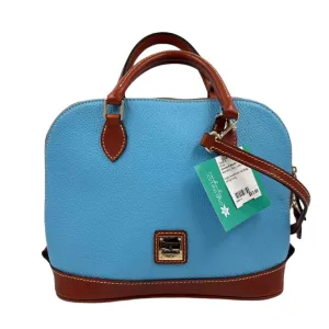 DOONEY & BOURKE Azure Blue Pebble Grain ZIP ZIP Domed Satchel Purse w/Crossbody Strap