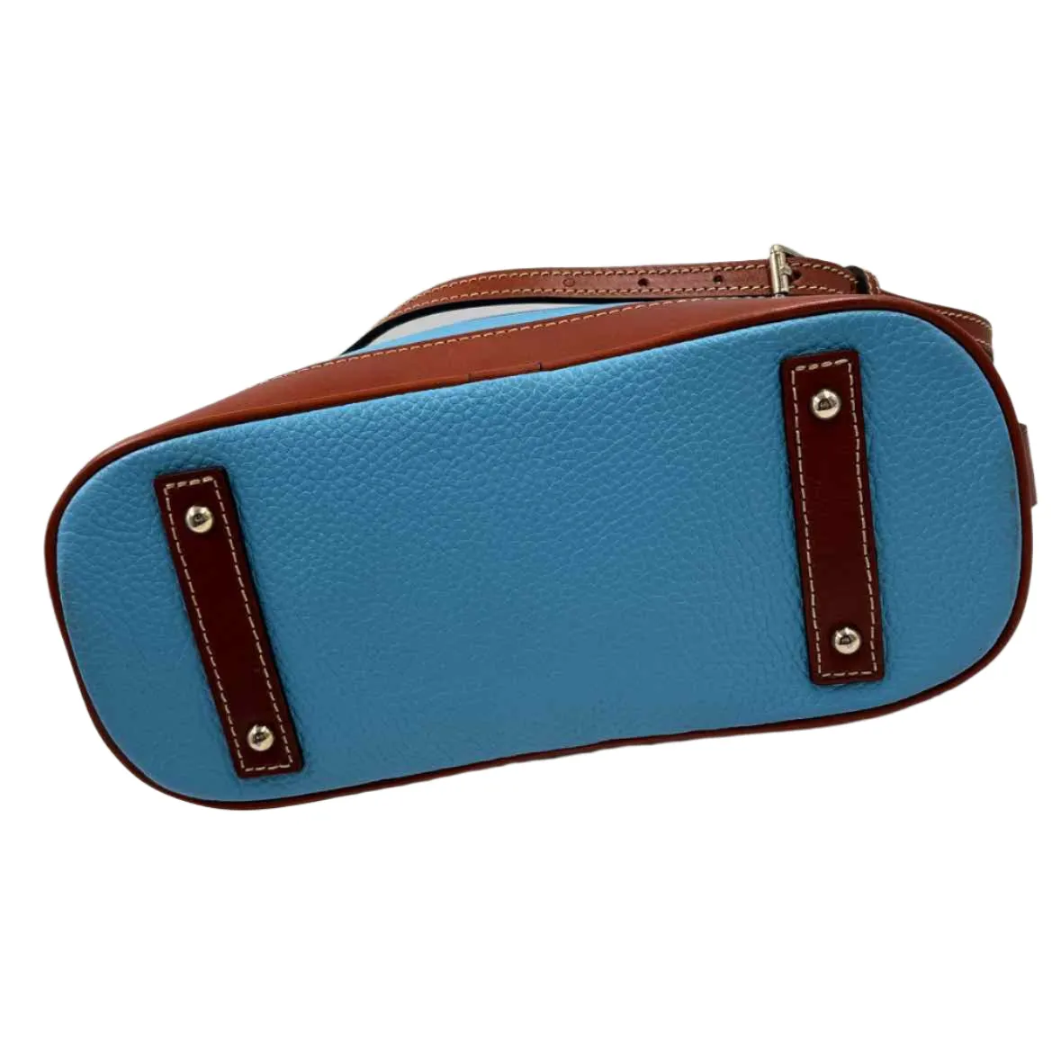 DOONEY & BOURKE Azure Blue Pebble Grain ZIP ZIP Domed Satchel Purse w/Crossbody Strap