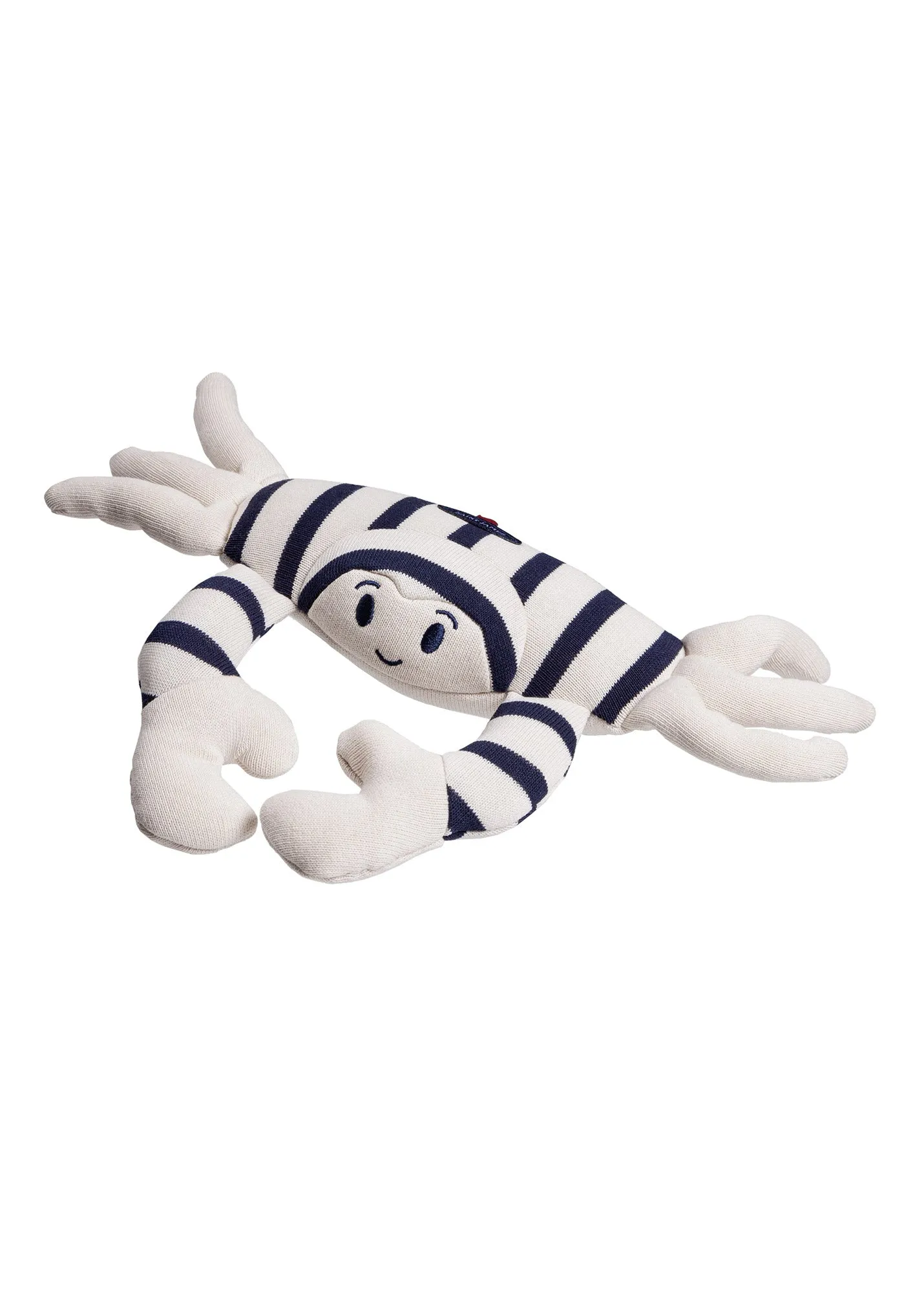 Doudou Crabe - en coton ray marinire (ECRU/MARINE)