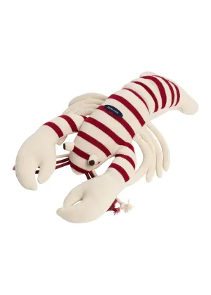 Doudou Homard - en tissu ray marinire (ECRU/PERSAN)
