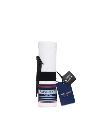 Drap de plage XXL  en voile de coton lger - SAINT JAMES x BABA (Blanc)