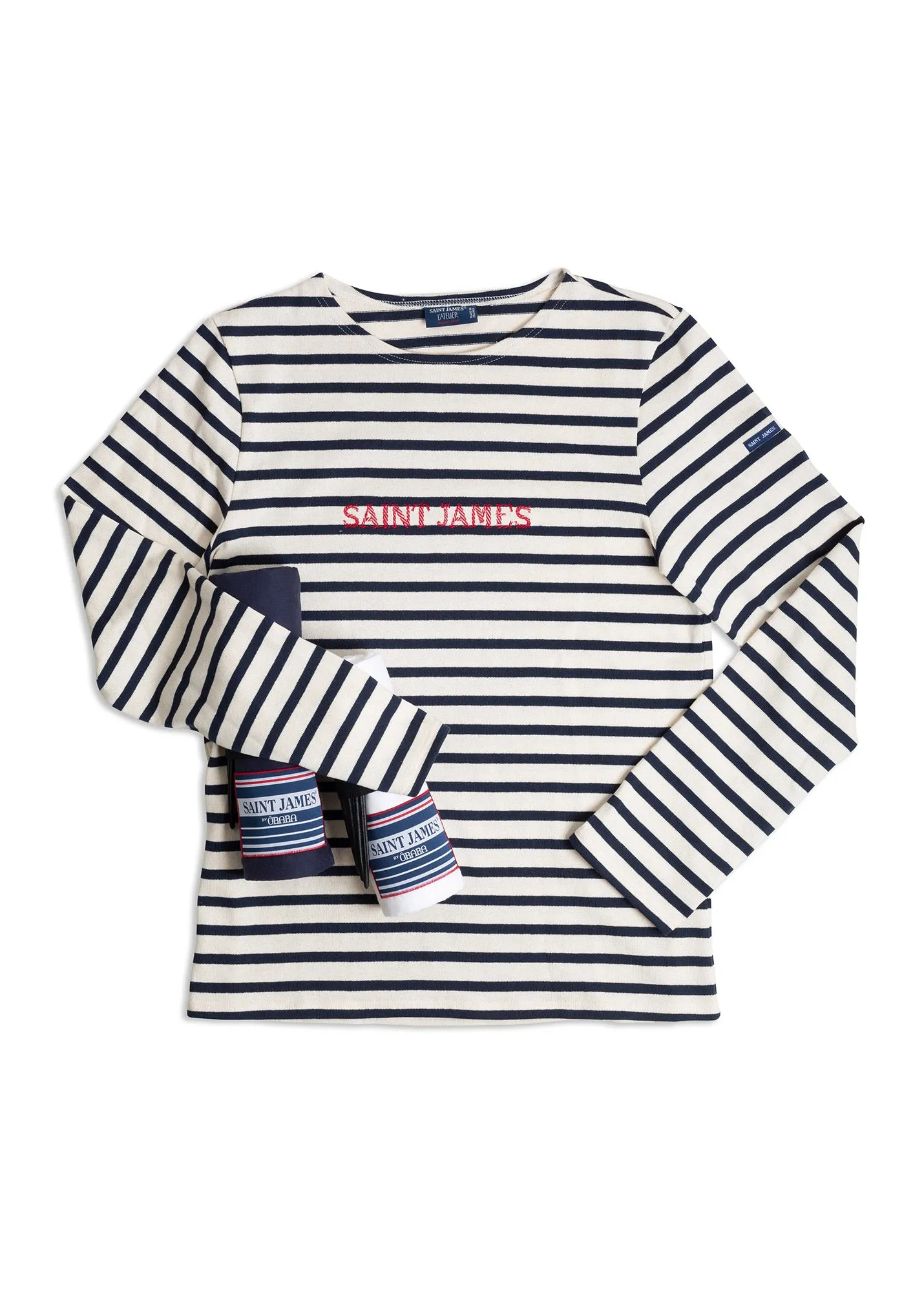 Drap de plage XXL en voile de coton lger - SAINT JAMES x BABA (Marine)