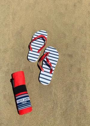 Drap de plage XXL en voile de coton lger - SAINT JAMES x BABA (Rouge)