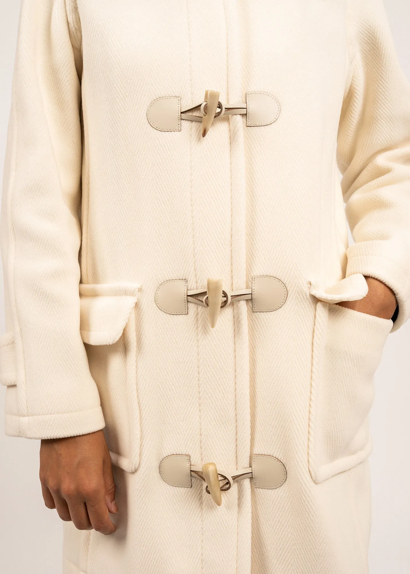 Duffle-coat Venus - en drap de laine (BLANC D'HIVER)