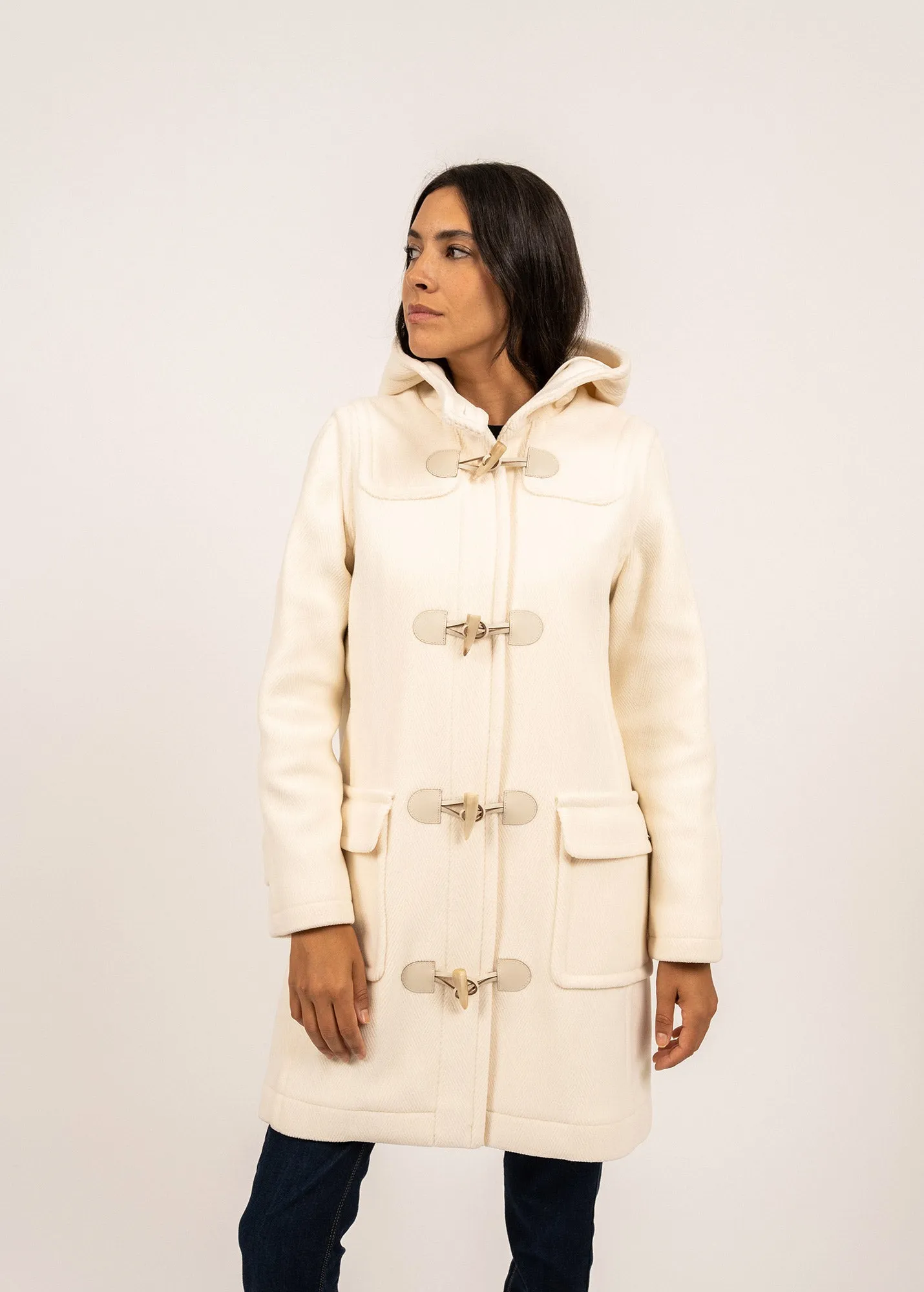 Duffle-coat Venus - en drap de laine (BLANC D'HIVER)