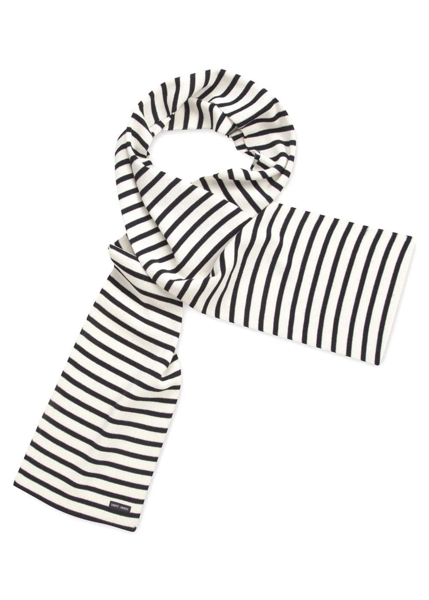 Echarpe raye Duguay - en laine mlange (ECUME/NAVY)