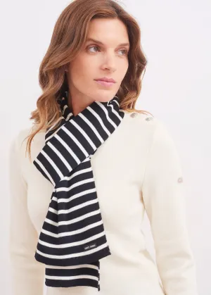Echarpe raye Duguay - en laine mlange (NAVY/ECUME)