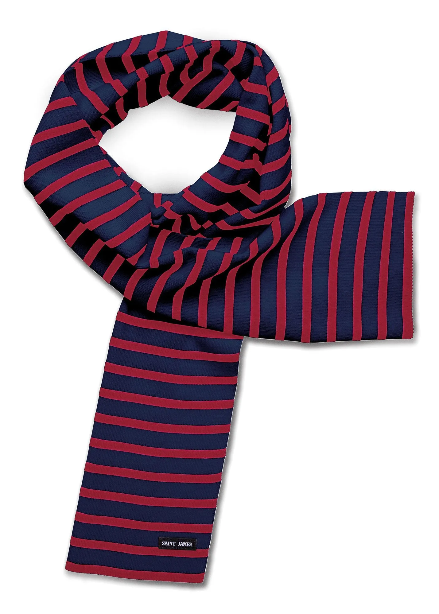 Echarpe raye Duguay - en laine mlange (NAVY/TULIPE)