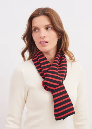 Echarpe raye Duguay - en laine mlange (NAVY/TULIPE)