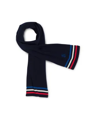 Echarpe tricolore en laine - SAINT JAMES x Elyse (MARINE)