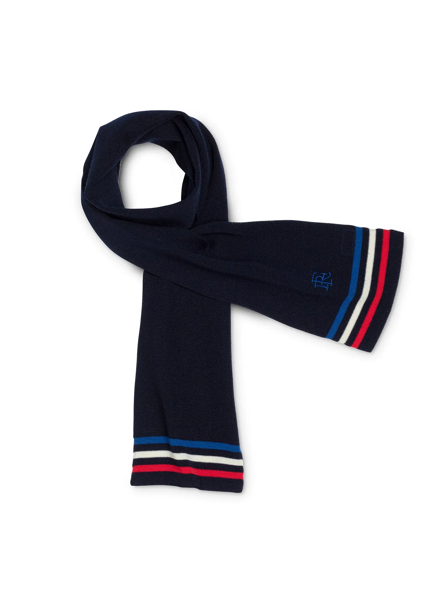 Echarpe tricolore en laine - SAINT JAMES x Elyse (MARINE)
