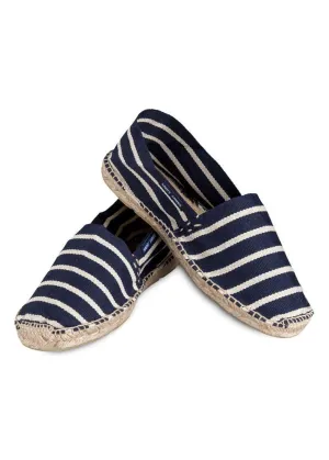 Espadrilles marinire femme - en coton canevas (MARINE/BLANC)