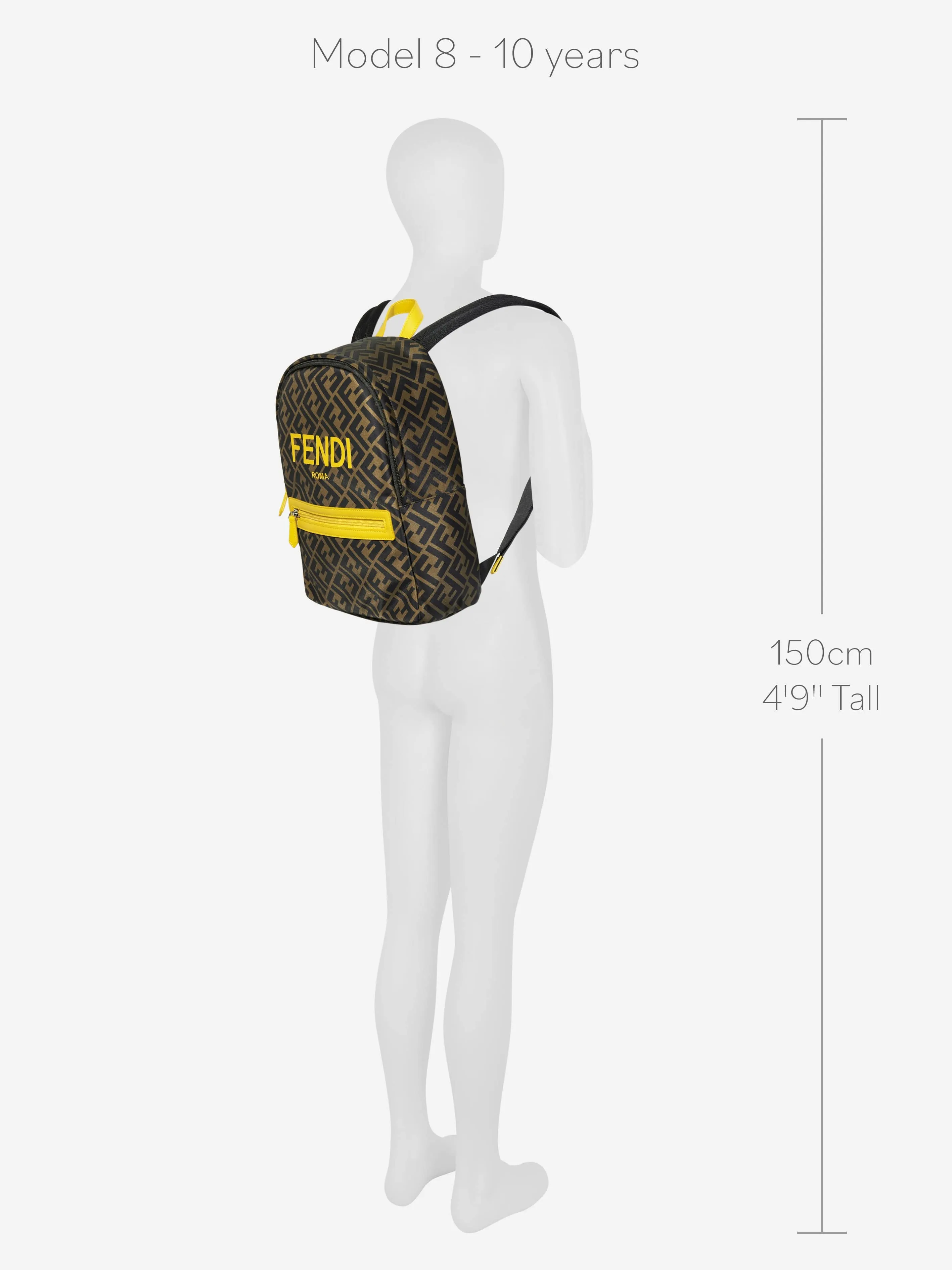 Fendi Kids FF Logo Backpack in Brown (33cm)