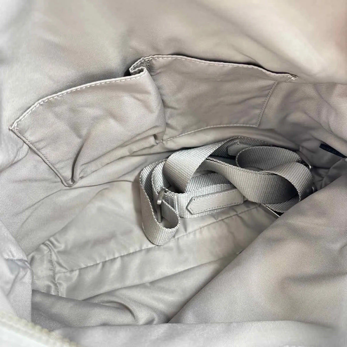 FOSSIL Chambray Gray & Cream Leather MAYA Convertible HOBO w/Crossbody Strap