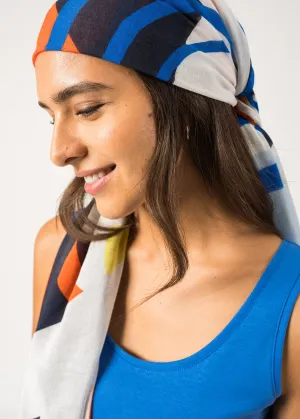 Foulard Graphic  motifs - en coton (BLANC GRAPHIC)