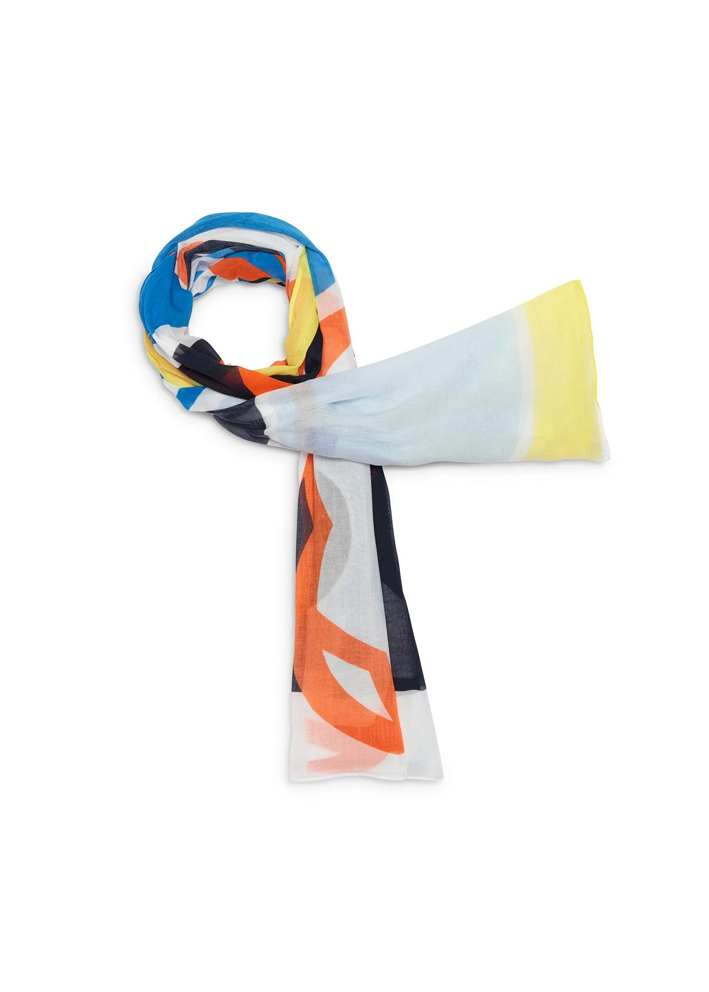 Foulard Graphic  motifs - en coton (BLANC GRAPHIC)