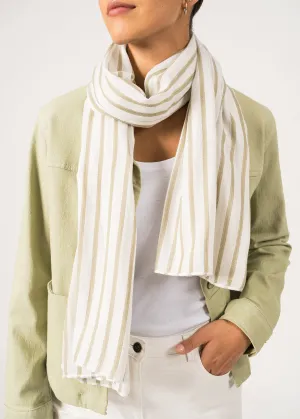 Foulard ray Promenade - en coton (BLANC/AMANDIER)