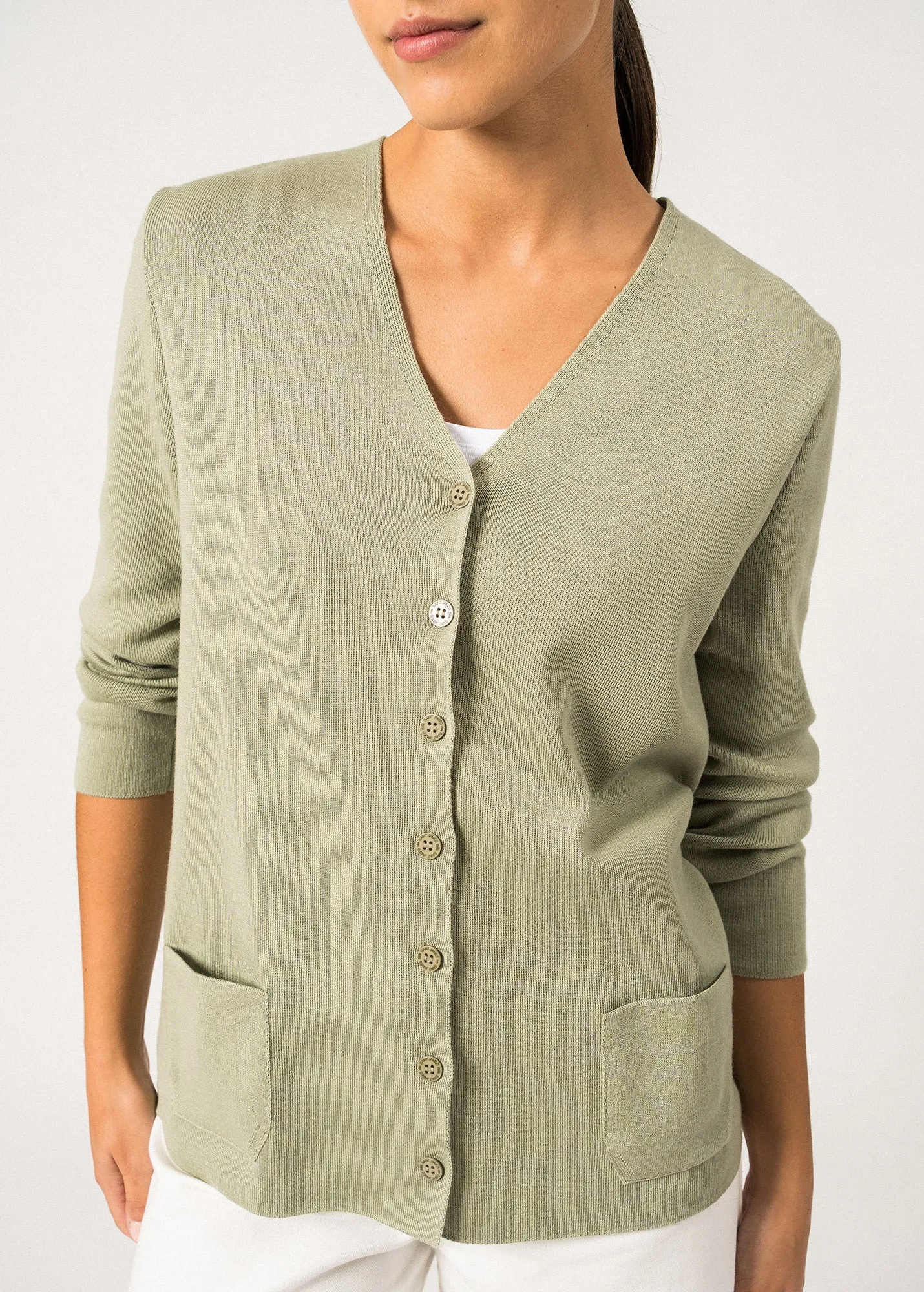 Gilet Blainville - en laine mrinos (AMANDIER)