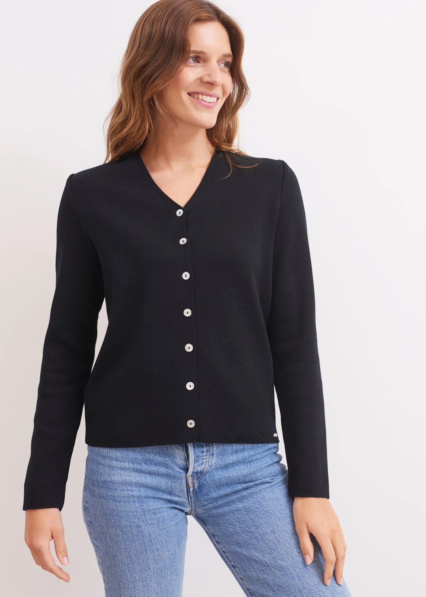Gilet Brevands - en laine mrinos (NOIR)