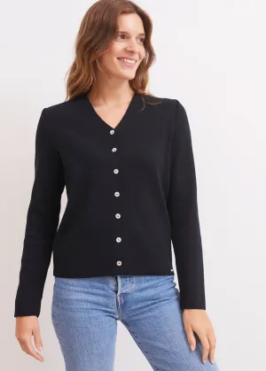Gilet Brevands - en laine mrinos (NOIR)