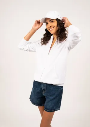 Gilet en coton Barcelone - zipp, col montant (BLANC)