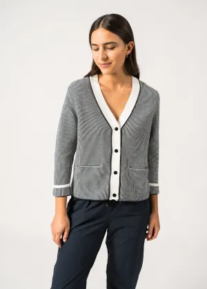 Gilet en coton Calanques - SAINT JAMES x Isabelle Ballu (ECUME/MARINE)