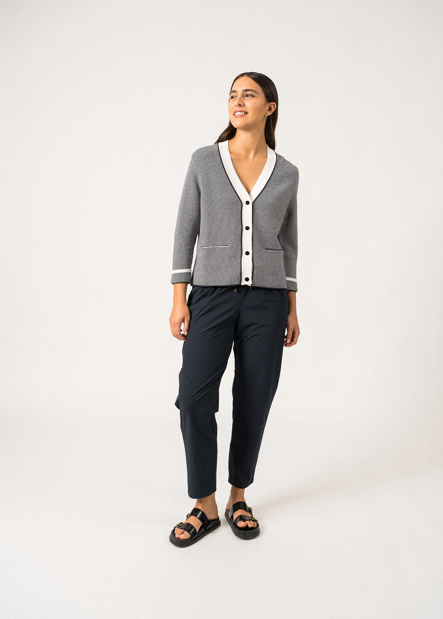 Gilet en coton Calanques - SAINT JAMES x Isabelle Ballu (ECUME/MARINE)