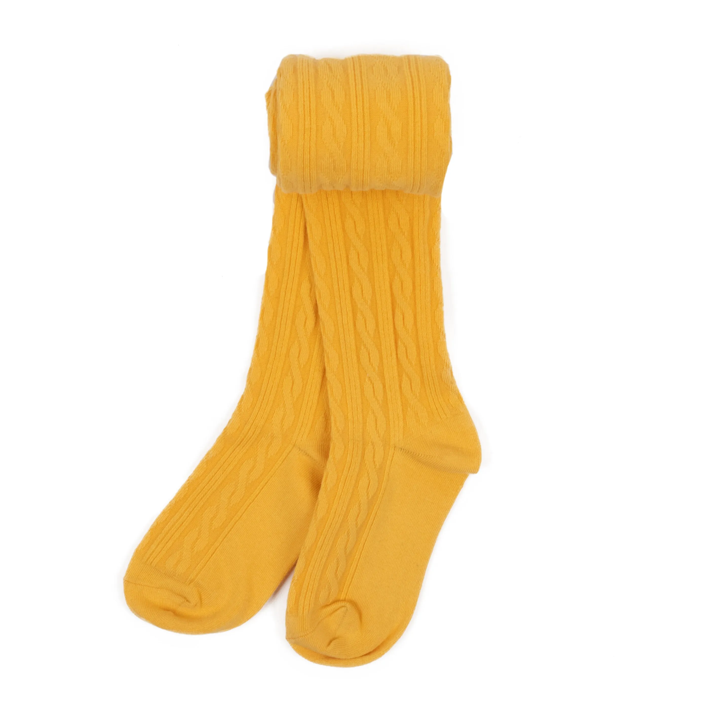 Girls Cable Knit Tights Classic Solid Color