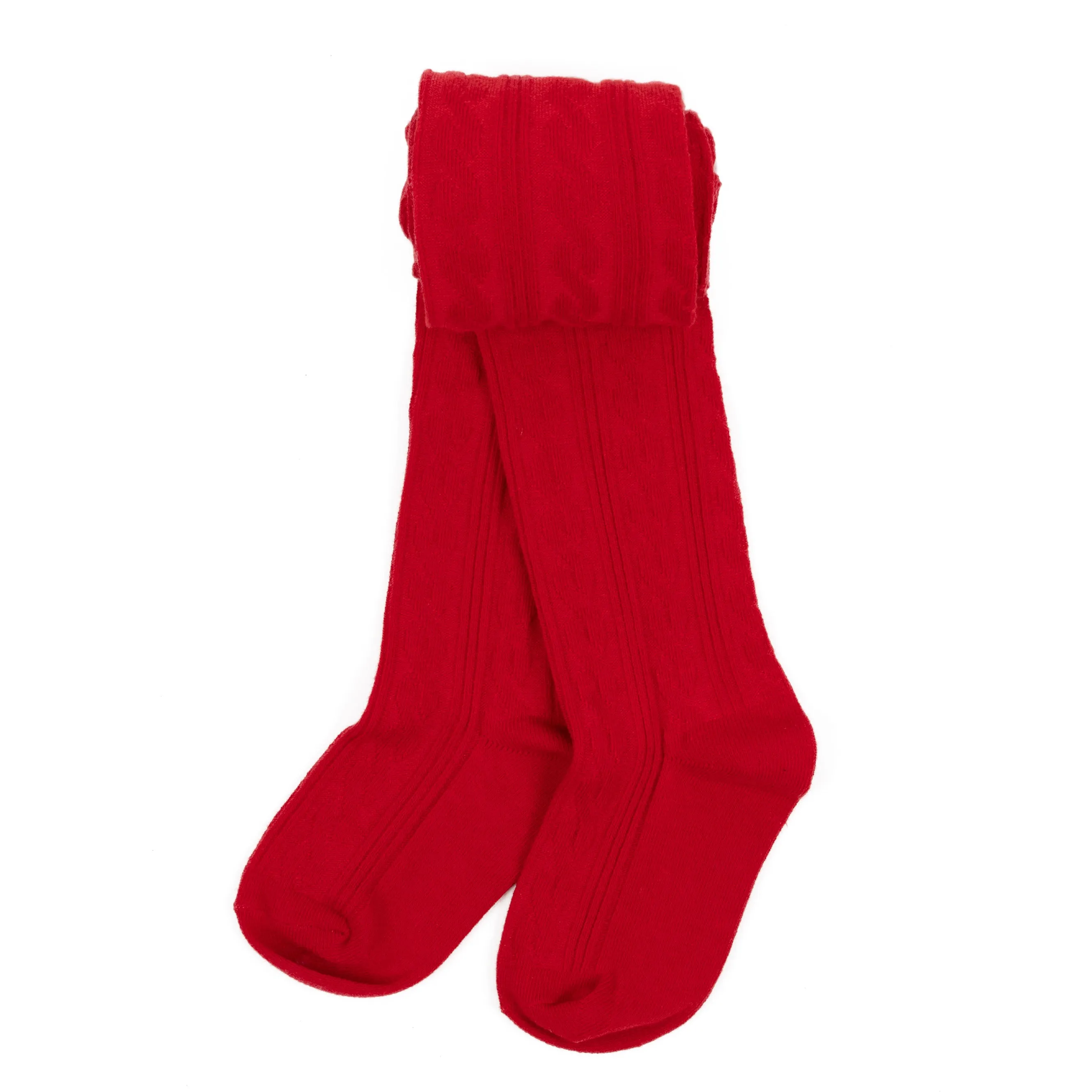 Girls Cable Knit Tights Classic Solid Color