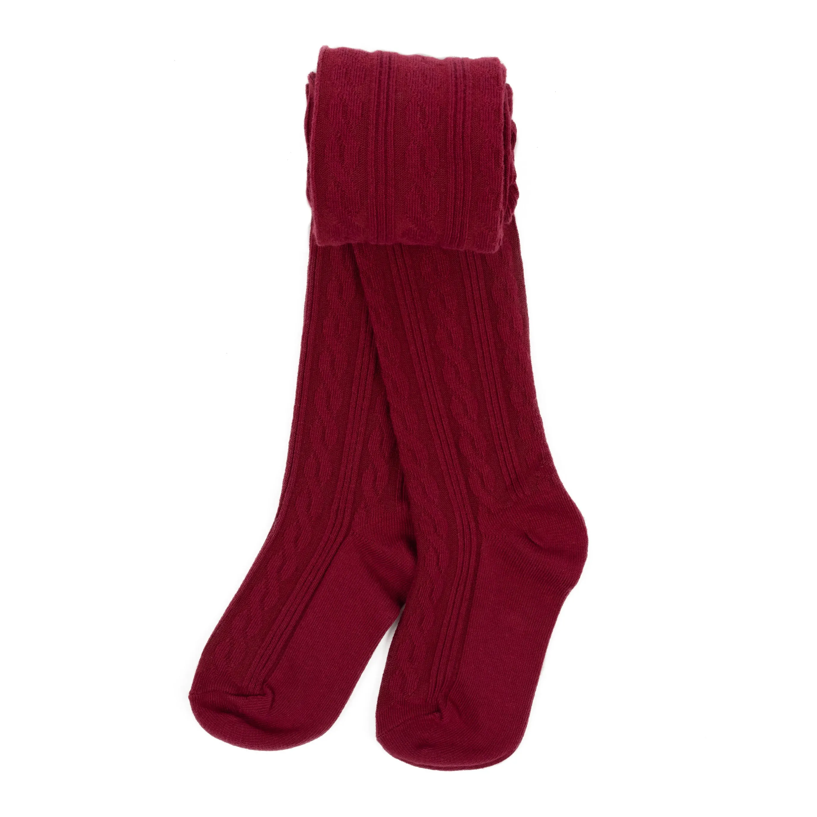 Girls Cable Knit Tights Classic Solid Color