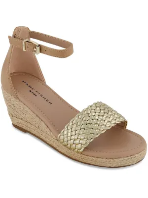 Girls Faux Leather Woven Espadrilles